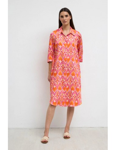 Vestido Nayaris Estampado Naranja – Tinta y Bariloche