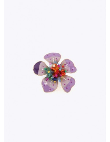 Anillo Flor Lacada Multicolor con Abalorios – Lola Casademunt