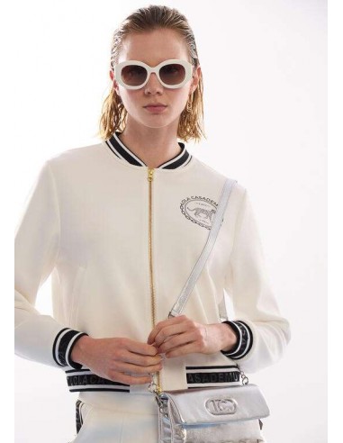 Bomber Scuba Blanca con Logo – Lola Casademunt