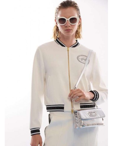 Bomber Scuba Blanca con Logo – Lola Casademunt