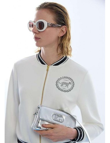 Bomber Scuba Blanca con Logo – Lola Casademunt