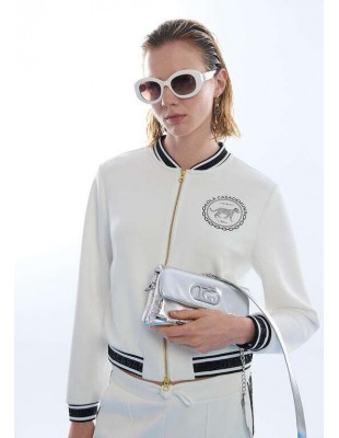 Bomber Scuba Blanca con Logo – Lola Casademunt 2