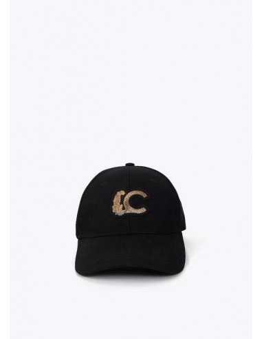 Gorra Negra con Logo Leopardo LC – Lola Casademunt - vista frontal