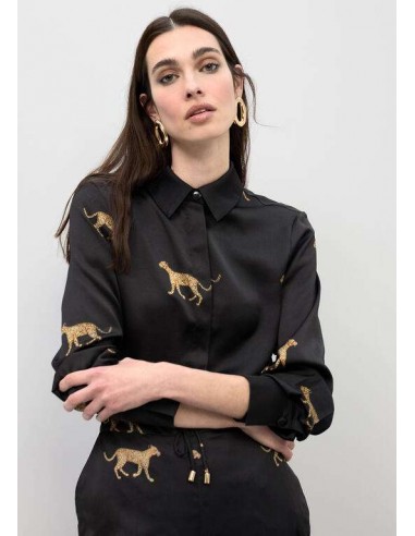 Camisa Satinada con Print Leopardo – Lola Casademunt
