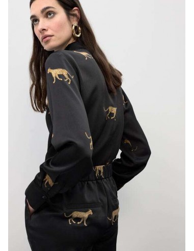 Camisa Satinada con Print Leopardo – Lola Casademunt - vista posterior
