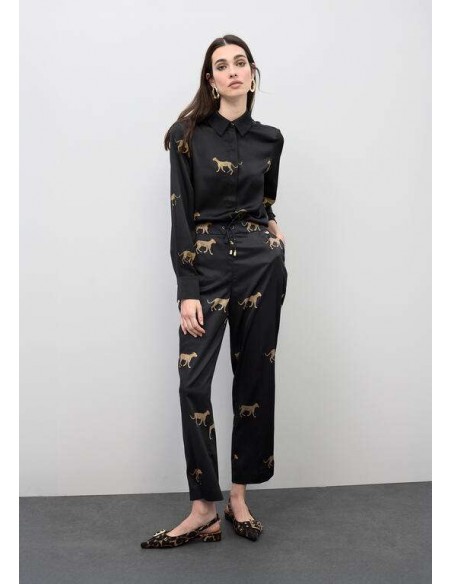 Camisa Satinada con Print Leopardo – Lola Casademunt