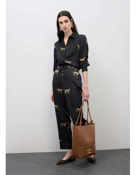 Camisa Satinada con Print Leopardo – Lola Casademunt