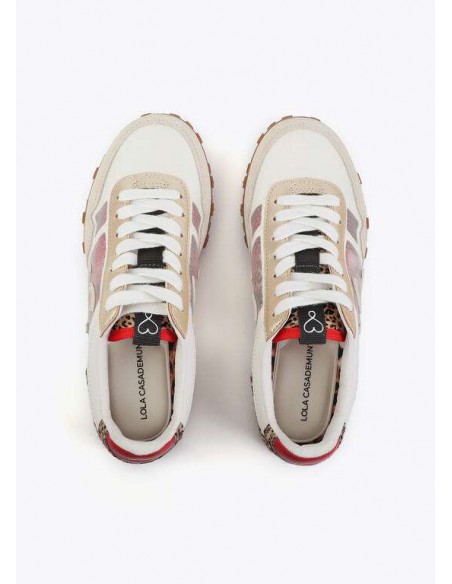 Zapatillas Deportivas de Rejilla con Detalle Leopardo – Lola Casademunt - vista superior