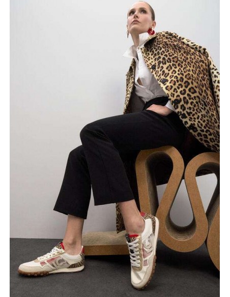 Zapatillas Deportivas de Rejilla con Detalle Leopardo – Lola Casademunt