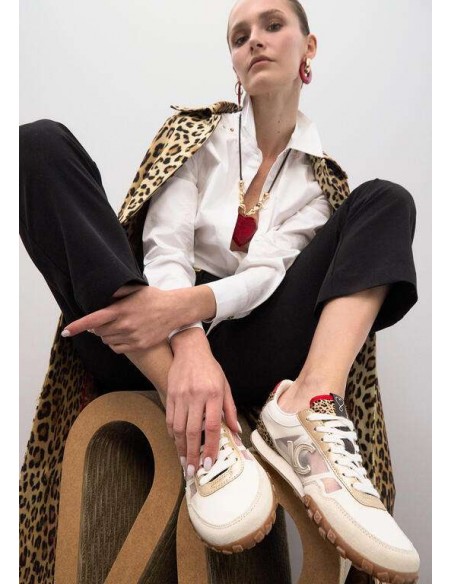 Zapatillas Deportivas de Rejilla con Detalle Leopardo – Lola Casademunt