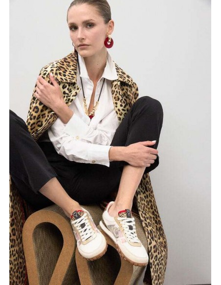 Zapatillas Deportivas de Rejilla con Detalle Leopardo – Lola Casademunt