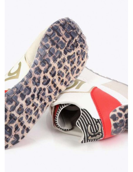 Zapatillas con Plataforma Tricolor y Logo LC – Lola Casademunt - vista con detalle de la suela de animal print