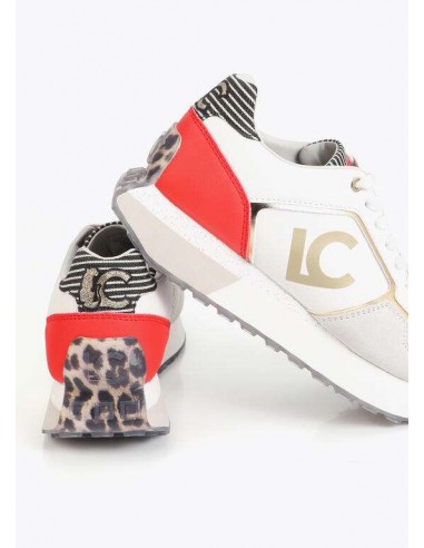 Zapatillas con Plataforma Tricolor y Logo LC – Lola Casademunt vista posterior y lateral en detalle