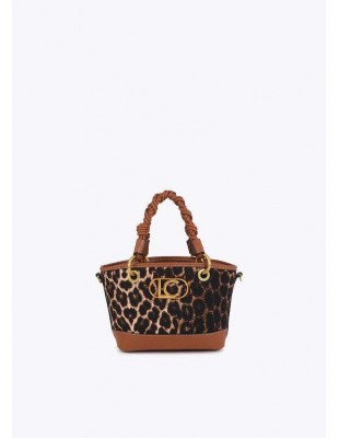 Mini Capazo Leopardo con Asas Trenzadas – Lola Casademunt