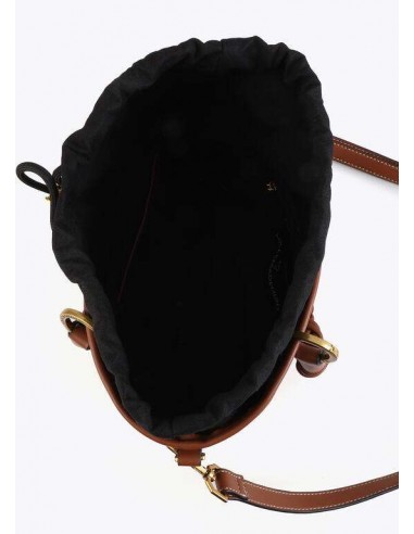 Mini Capazo Leopardo con Asas Trenzadas – Lola Casademunt - vista del interior del bolso