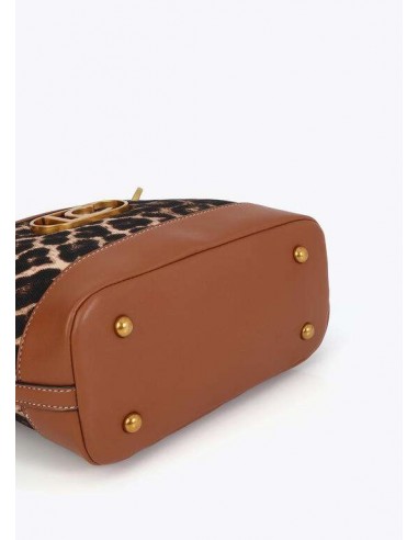 Mini Capazo Leopardo con Asas Trenzadas – Lola Casademunt - vista de la parte inferior del bolso