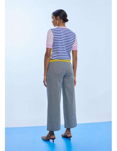 Pantalón Culotte de Sarga con Rayas – Lola Casademunt - vista posterior