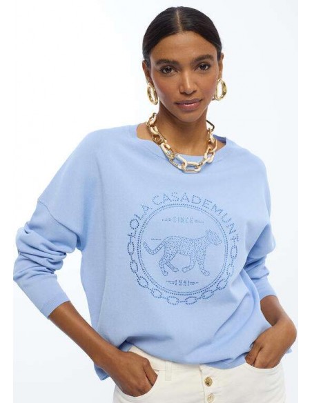 Jersey de Punto con Logo Strass – Lola Casademunt