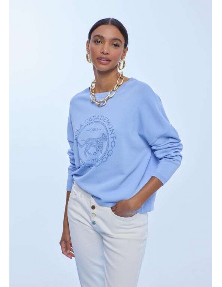 Jersey de Punto con Logo Strass – Lola Casademunt