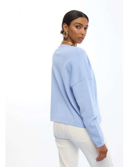 Jersey de Punto con Logo Strass – Lola Casademunt