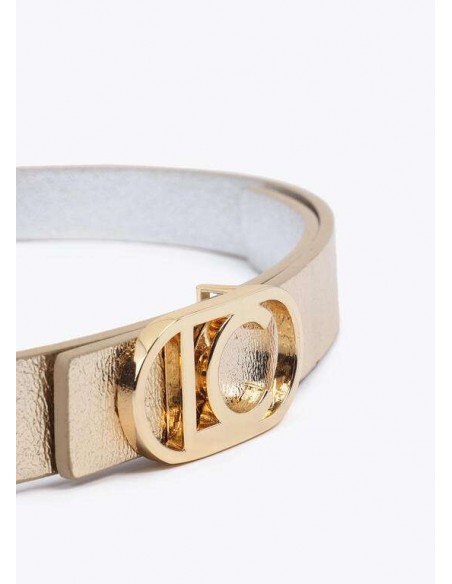 Cinturón Reversible Metalizado con Hebilla Logo LC – Lola Casademunt