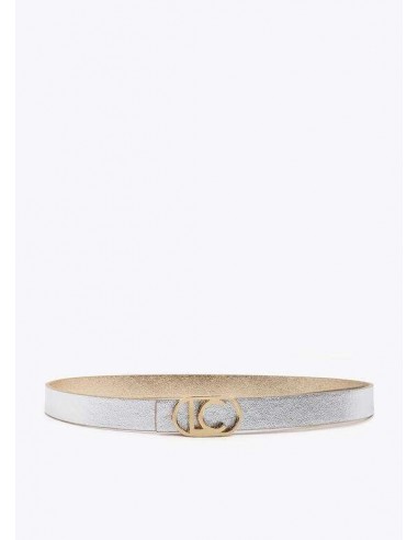 Cinturón Reversible Metalizado con Hebilla Logo...