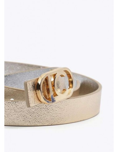 Cinturón Reversible Metalizado con Hebilla Logo...