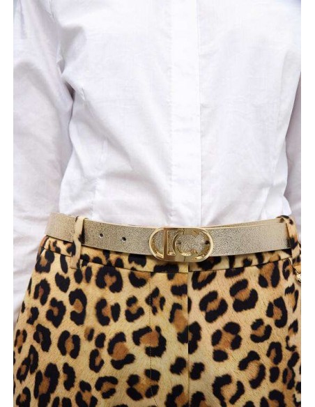 Cinturón Reversible Metalizado con Hebilla Logo LC – Lola Casademunt
