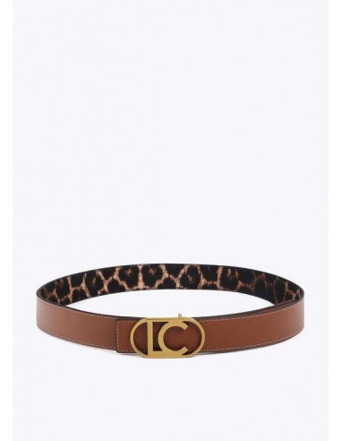 Cinturón Reversible Animal Print con Hebilla Logo LC – Lola Casademunt