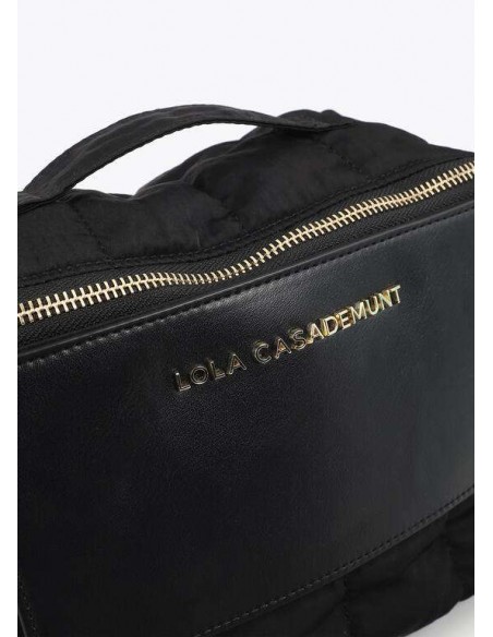 Neceser de Nylon y Efecto Piel con Logo – Lola Casademunt