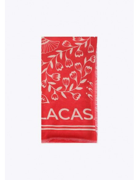 Fular Estampado Floral con Logo – Lola Casademunt - fular doblado