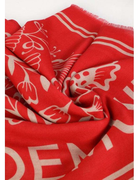 Fular Estampado Floral con Logo – Lola Casademunt - detalle de la textura