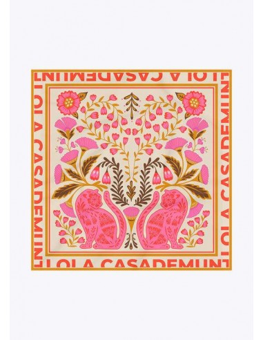 Pañuelo Satinado con Flores y Tigres – Lola Casademunt