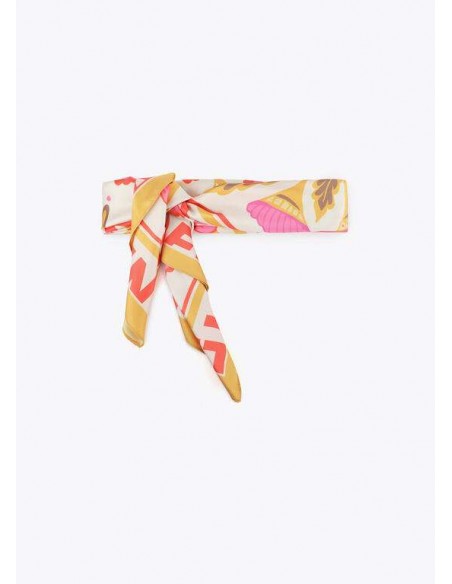 Pañuelo Satinado con Flores y Tigres – Lola Casademunt