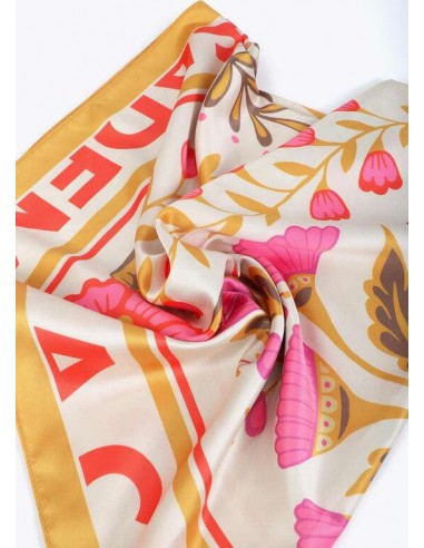Pañuelo Satinado con Flores y Tigres – Lola Casademunt