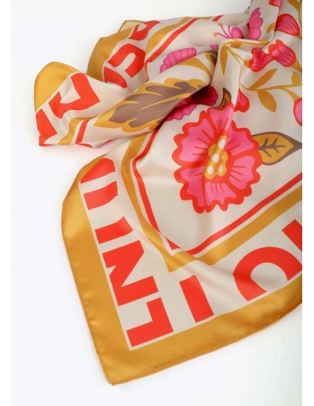 Pañuelo Satinado con Flores y Tigres – Lola Casademunt