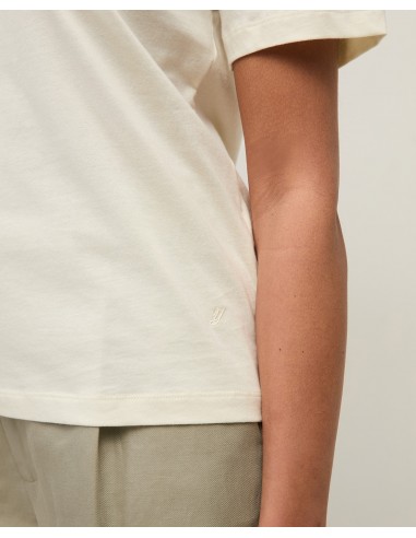 Camiseta de algodón orgánico cuello redondo – Yerse - color crudo - vista en detalle