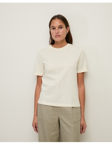 Camiseta de algodón orgánico cuello redondo – Yerse - color crudo
