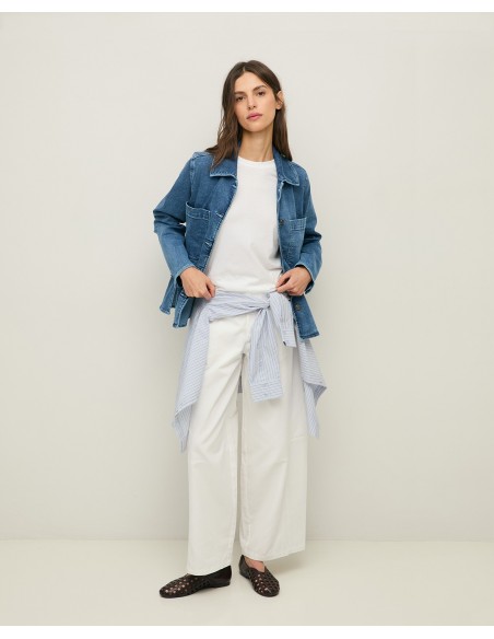 Camiseta de algodón orgánico cuello redondo – Yerse - color blanco