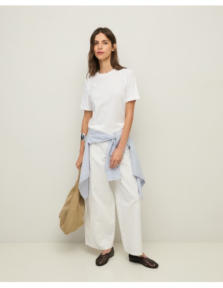 Camiseta de algodón orgánico cuello redondo – Yerse - color blanco