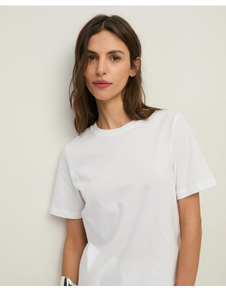Camiseta de algodón orgánico cuello redondo – Yerse - color blanco