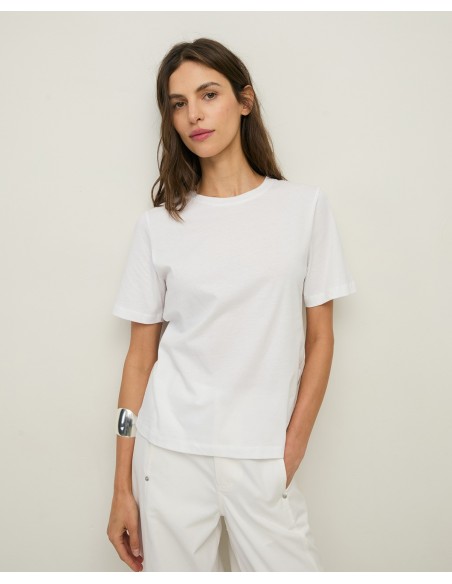 Camiseta de algodón orgánico cuello redondo – Yerse - color blanco