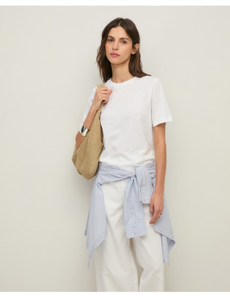 Camiseta de algodón orgánico cuello redondo – Yerse - color blanco