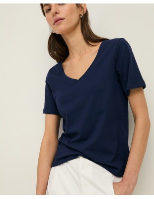 Camiseta de Algodón Orgánico Cuello Pico – Yerse - color crudo 2