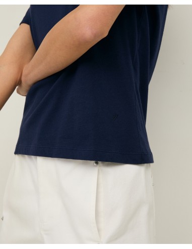 Camiseta de Algodón Orgánico Cuello Pico – Yerse - color azul