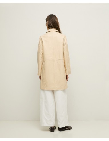 Chaqueta Larga de Piel Napa – Yerse - color crudo - vista posterior