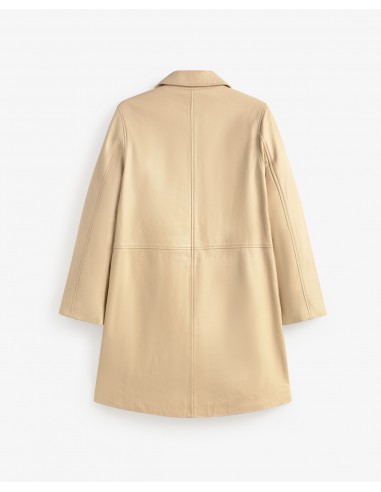 Chaqueta Larga de Piel Napa – Yerse - color crudo - vista posterior en plano