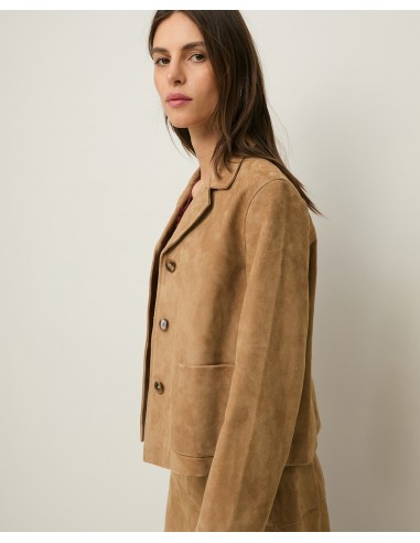 Chaqueta de Ante con Cuello Solapa – Yerse - vista lateral