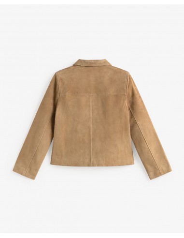 Chaqueta de Ante con Cuello Solapa – Yerse - vista posterior en plano