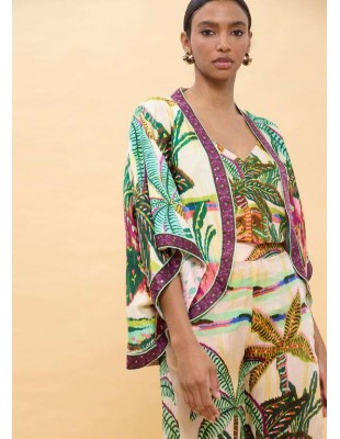 Kimono estampado de palmeras multicolor - Lola Casademunt